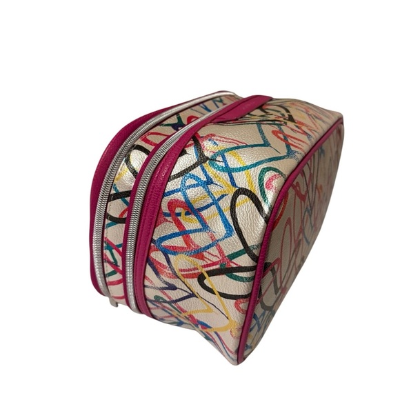 Sephora Multicolor large Cosmetic Bag,double zipper compartment good condition - Picture 8 of 14